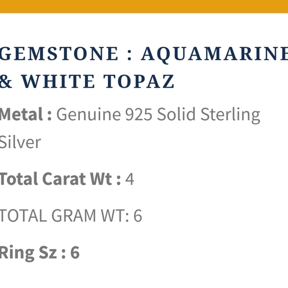 NWT 4ct Genuine flawless aquamarine ring 925 Sterling Silver. Stunning. 7 - Picture 4 of 13